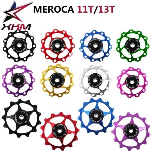 MEROCA Mountain Bike Road Bike 11T 13T Aluminum Jockey Wheel Rear Derailleur Pulley Metal Bearing Guide Pulley Bearing Cycling