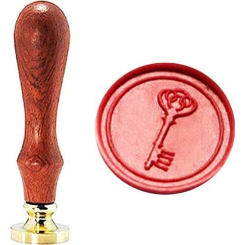 Vintage Key Custom Picture Logo Wedding Invitation Wax Seal Sealing Stamp Rosewood Handle Set