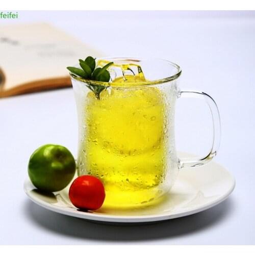 Double Wall Glass Coffee Mugs With Handle Heat Resistant Cup For Hot Cold Transparent Tea Milk Coffee Mug Drinkware Kitchen Tool