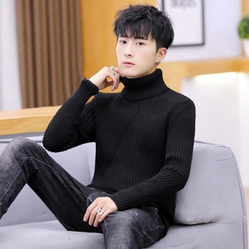 VIANKANI 2021 Winter High Neck Thick Warm Sweater Men Turtleneck Brand Mens Sweaters Slim Fit Pullover Men Knitwear Male Clothes