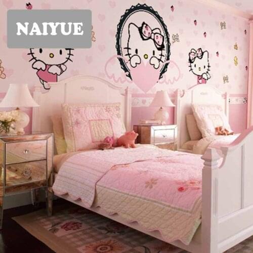Boys and girls bedroom warm childrens room wallpaper creative cartoon wallpaper mural wall custom fabric