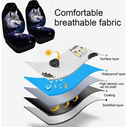 Universal Car Seat Cover Thickening Polyester 3D Wolf Print Seat Inclusive All Pattern Auto Cover Front Interior Protection R8Q7