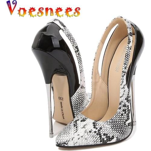 Voesnees 2021 New Arrivel 16cm Heels Women Sexy Pumps Super High Heels Point Toe Women Shoes Popular Metal Stiletto Party Shoes