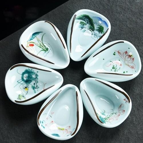 NEWYEARNEW 1piece Tea Holder Spoon Hand Painted Ceramic Spare Accessories Business High-quality Porcelain Gift Tableware