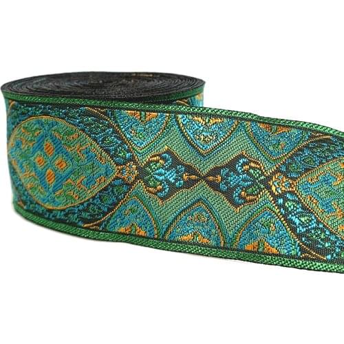 ZERZEEMOOY 2" 5CM 10 YARD Woven Jacquard Ribbon Trims Geometric Totem Pattern For Curtain And Clothing Accessory MZZD19092405