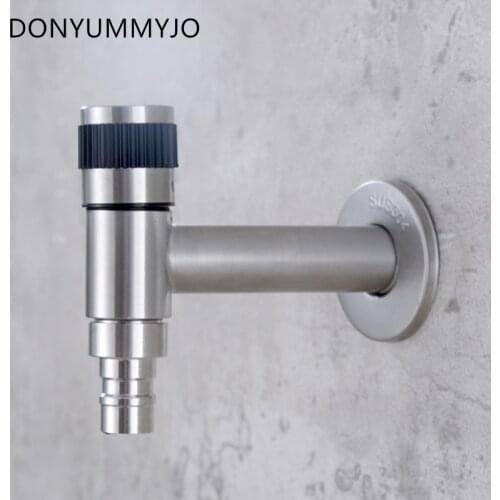 1pc Modern Fashion Garden 304 Stainless Steel Fast Open Faucet Wall Mounted Bibcocks Cold Water Mop Pool Taps