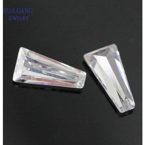 50PCS White CZ Stone Ladder Shape Brilliant Cut Synthetic Gems Cubic Zirconia For Jewelry Size 1.5x1.25x1~8x4x2mm Free Shipping