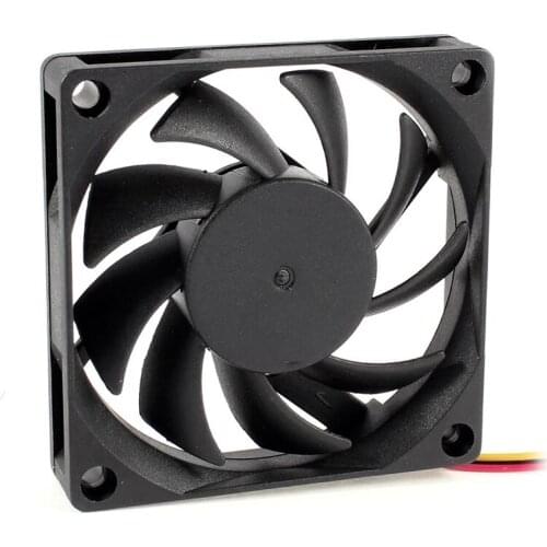 70x70mm 12V 3-Pin PC Computer Case CPU DC Brushless Cooler Cooling Fan Black