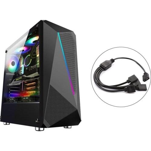 ARGB 5V 3Pin Extension Cable Adapter For PC Case 12v 4pin RGB splitter cable