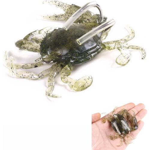 Bionic Crab Silicone Soft Bait Artificial Lifelike Fishing Lure 80mm 19g Freshwater Fish Jig Head Baits For Fishing Tackle