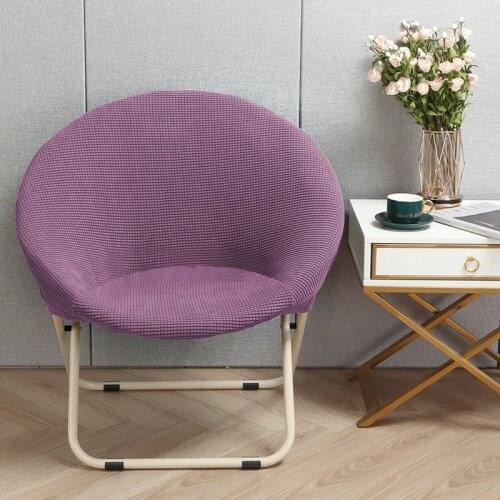 1PC Round Moon Saucer Chair Cover Polyester Elastic Solid Color Lazy Folding Chair Cover Outdoor Camping Chair Protector