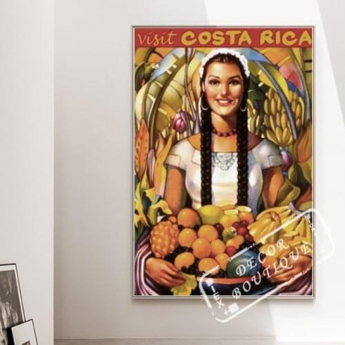 Welcome to Costa Rica Beauty Latin America Travel Tour Classic Retro Vintage Poster Canvas DIY Wall Paper Home Decor Gift