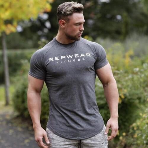Fitness Gym Shirt Sport T Shirt Men Short Sleeve Running Shirt Men Workout Training Tees Fitness Top Sports Tshirt Rashgard Male