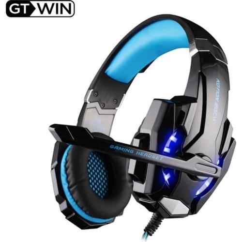 GTWIN G9000 Stereo Gaming Headset For PS4 PC Noise Cancelling Over Ear Headphones with Mic LED Light Bass Surround Soft Earmuffs