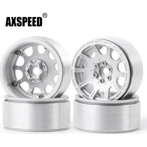 AXSPEED 4 Pcs/lot 2.2 inch Beadlock Wheel Rims Metal Alloy Wheel Hub for Axial Wraith 90018 1/10 RC Crawler Car Parts