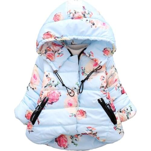 2021 Winter Autumn Baby Girls Coat Jacket For Girls Clothes Kids Jackets Girls Warm Hooded Outerwear Children Clothing 1-4 Years