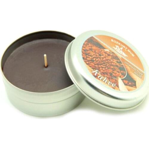 Round Tin Box with Candle Coffee candles and scents свечи и ароматы velas y aromas
