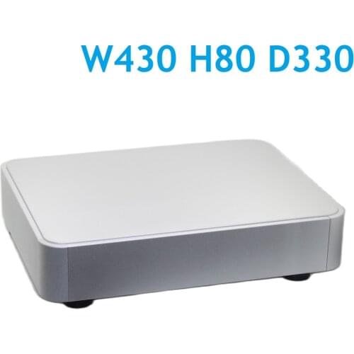 Round Corner Case W430 H80 D330 Tube Amplifier DAC DIY Aluminum Chassis 4308 Preamplifier Rear Shell No Hole Full Silver Box