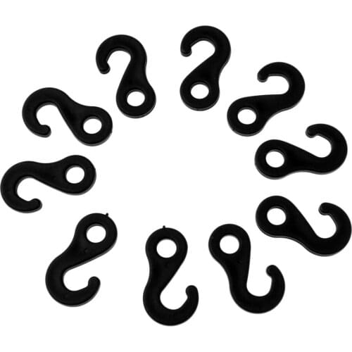 MagiDeal 10 Pcs/set Plastic Fasten Hook Carabiner for Tent Awning Tie Cord End Outdoor Tools Shock Cord Hooks