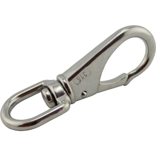 Multi-use Boat Swivel Eye Snap Hook Size 1# Silver Stainless Steel 2 pcs per lot