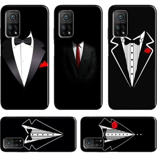 Man Suit Shirt Tie For Xiaomi Mi 10T Pro Mi Note 10 Lite Mi 11 Ultra Case For POCO M3 Pro F3 F2 X3 Pro Cover