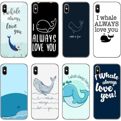 I Whale Always Love You soft Transparent Phone Case For Huawei P30 P20 Pro P10 P9 P8 Lite Y5 Y6 Y7 Y9 P Smart Plus 2018 2019