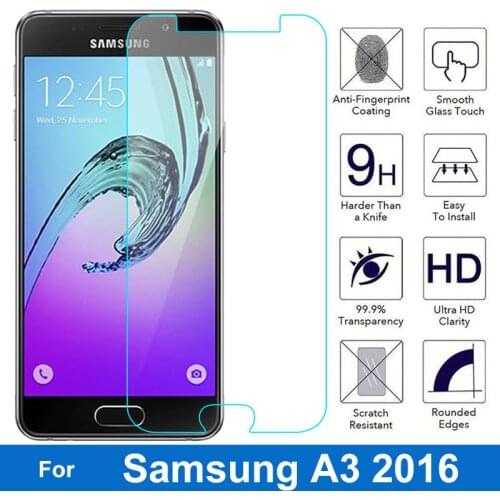 Not Full Coverage) For Samsung Galaxy A3 2016 Screen Protector 9H Tempered Glass Protective Film On A3100 A310F A310M A310Y