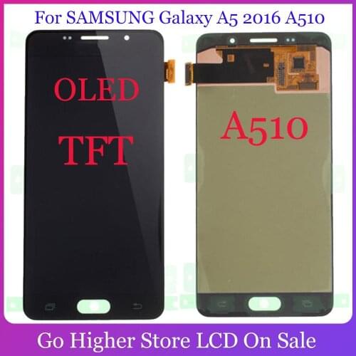 OLED / TFT For SAMSUNG Galaxy A5 2016 A510 LCD Display Touch Screen Digitizer Assembly A510 A510FD A510F A510M Adjustable