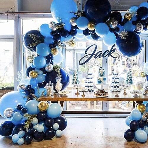 Pateeha Royal Blue Balloons 124 Pack 12 Inch, Latex Party Balloons Blue Arch kit Confetti Balloons for Birthday party Wedding