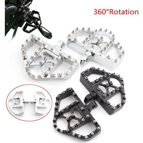 Motorcycle MX Foot Pegs Wide Fat Floorboards Footrests Pedals W/ Shift Peg For Harley Sportster XL 1200 883 Dyna FXDF Softail