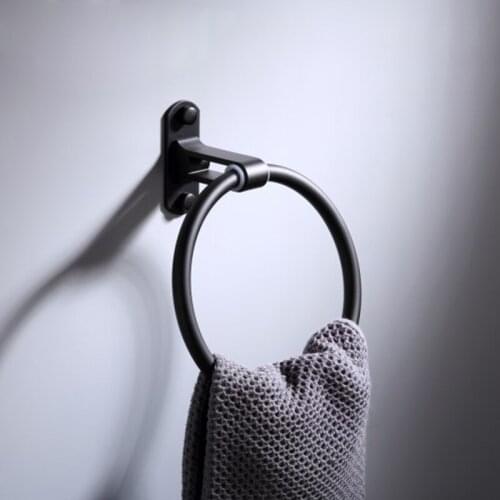 Portable Towel Racks Round Aluminium Towel Holder Rings Wall Mounted Bathroom Accessories Anti-Rust Towel Racks