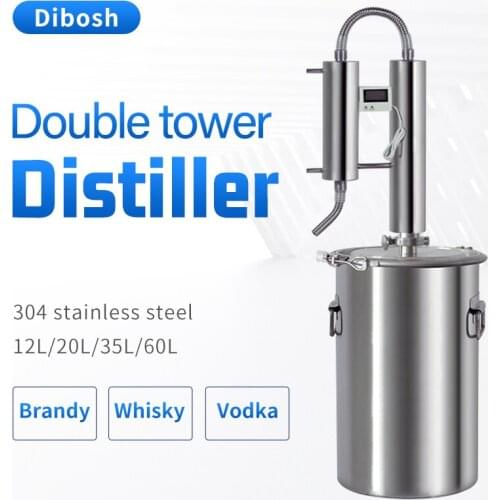 Family Brewing Distiller 304 Stainless Steel Twin Towers cooling coils with Thermometer Brewing Equipment Brewing Brandy Vodka