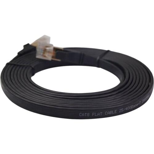 REXLIS 6FT Cat8 RJ45 LAN Cable 40GMbps 2000Mhz Ethernet Cable Flat Internet Network Cable for Computer Router Laptop