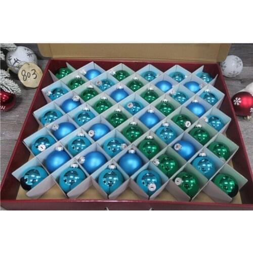 Wedding festive holiday decoration pendant 50 boxed electroplated glass ball pendant Christmas glass ball pendant