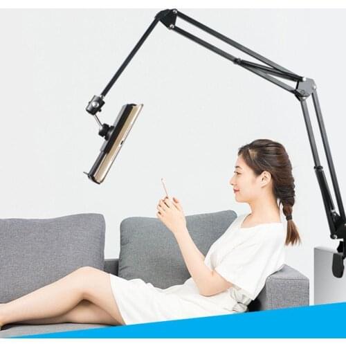 Universal Desktop Lazy Bracket Clip For IPad Watching TV Metal Folding Telescopic Non-slip Multi-angle Rotation Tablet Holder