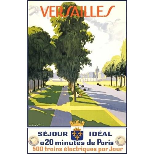Versailles, France Travel Landscape Vintage Retro Poster Decorative Wall Canvas Painting Stickers Posters Bar Home Decor Gift