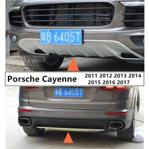 For Porsche Cayenne 2011-2017 BUMPER Guard Plate Front+Rear protect panel High Quality Stainless Steel Auto Accessories