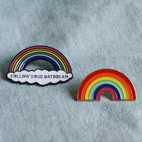 Woman Rainbow Brooch Mini Alloy Lapel Pins Cute Badges Gifts for Kids Girls Enamel Pins Dropshipping