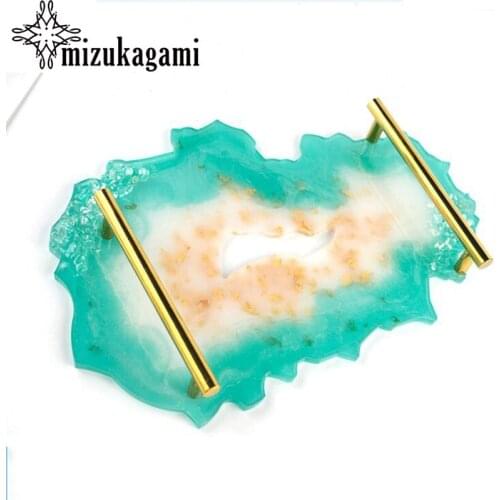 1PCS DIY Mirror Large Table Mold Crystal Epoxy Resin Mold Tea Coaster Tea Tray Tea Set Holder Silicone Mold For Resin