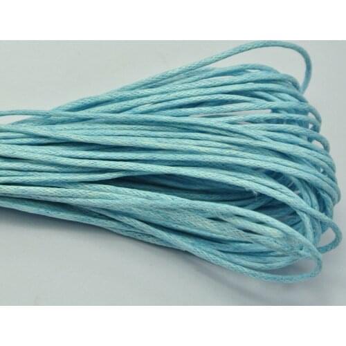 100 Meters Sky Blue Waxed Cotton Beading Cord 1mm for Bracelet Necklace