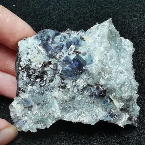 18.2gNatural rare purple fluorite and pyrite wolframite crystal mineral specimen healing energy teaching home decoration collect