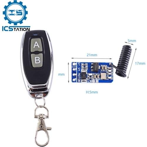 2CH Relay Wireless Remote Control Switch 433MHz Transmitter Receiver Module Forward Reverse Controller for Mini Motor