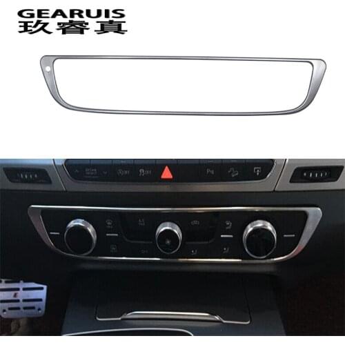 Car styling Interior Console Panel Air Condition Switch Cover Trim stainless steel Stickers Accessories For Audi Q7 2016 2017