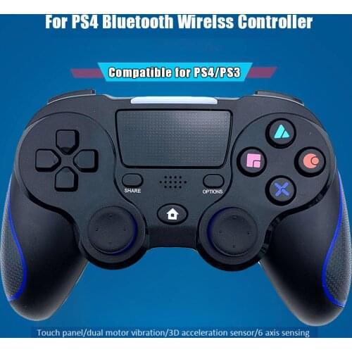 Wireless Controller for PS4 Bluetooth Gamepad with Press Panel Joypad Dual Vibration 3.5mm o Mini LED Indicator