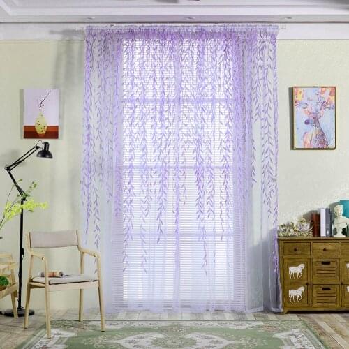 Floral Print Tulle Curtains for Bedroom Living Room Decor Pastoral Style Window Screen Balcony Curtains Decoration