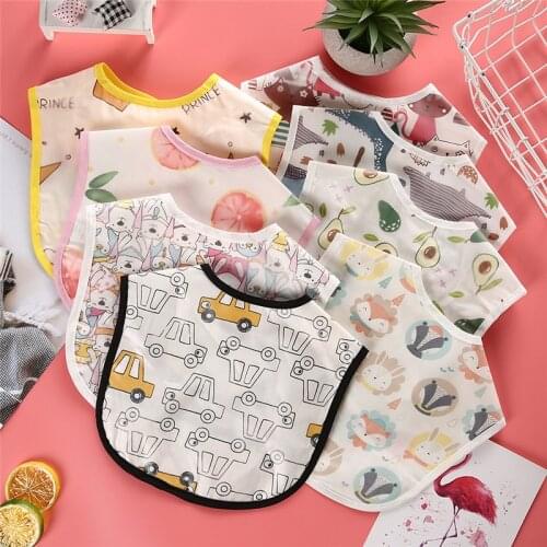 Baby Eating Bib Waterproof Saliva Towel Baby Cartoon Food Supplement Feeding Pocket Thin Bib