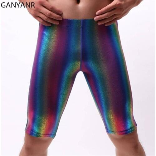 GANYANR Running Tights Men Leggings Compression Shorts Gym Sportswear Fitness Sexy Basketball Sport Yoga Workout Track Training