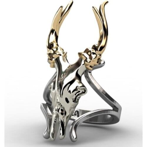 Creative Fashion Sheep Head Silver Color Ring for Women Men Rock Jewelry Gift Biker Punk Accessories wholesale