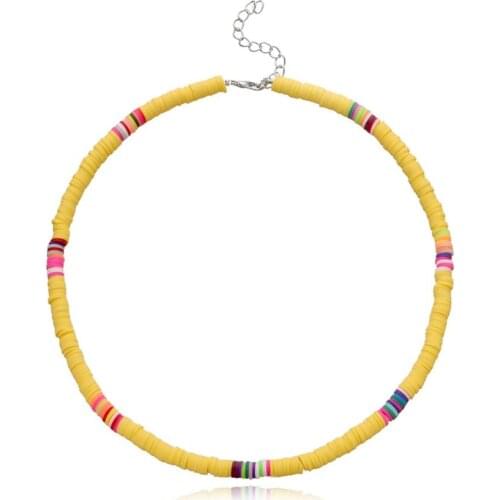 Hot Fashion Multicolored 6mm Polymer Clay Heishi Beads Summer Necklace Girl Women Most Chic Red Blue Green White Surf Jewelry