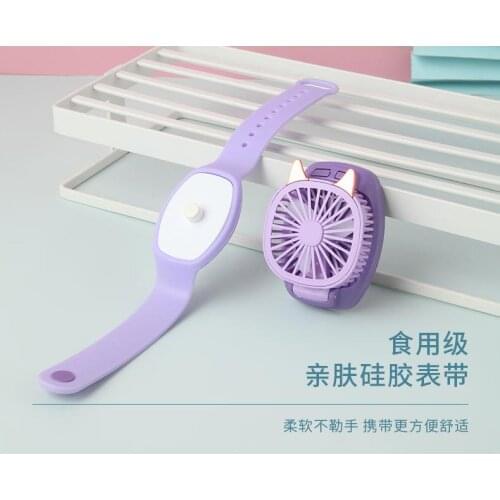 Mini Wrist USB Fan Children 3 Speeds Silent Fan USB Rechargeable Summer Outdoor Travel Air Cooler With LED Colorful Light